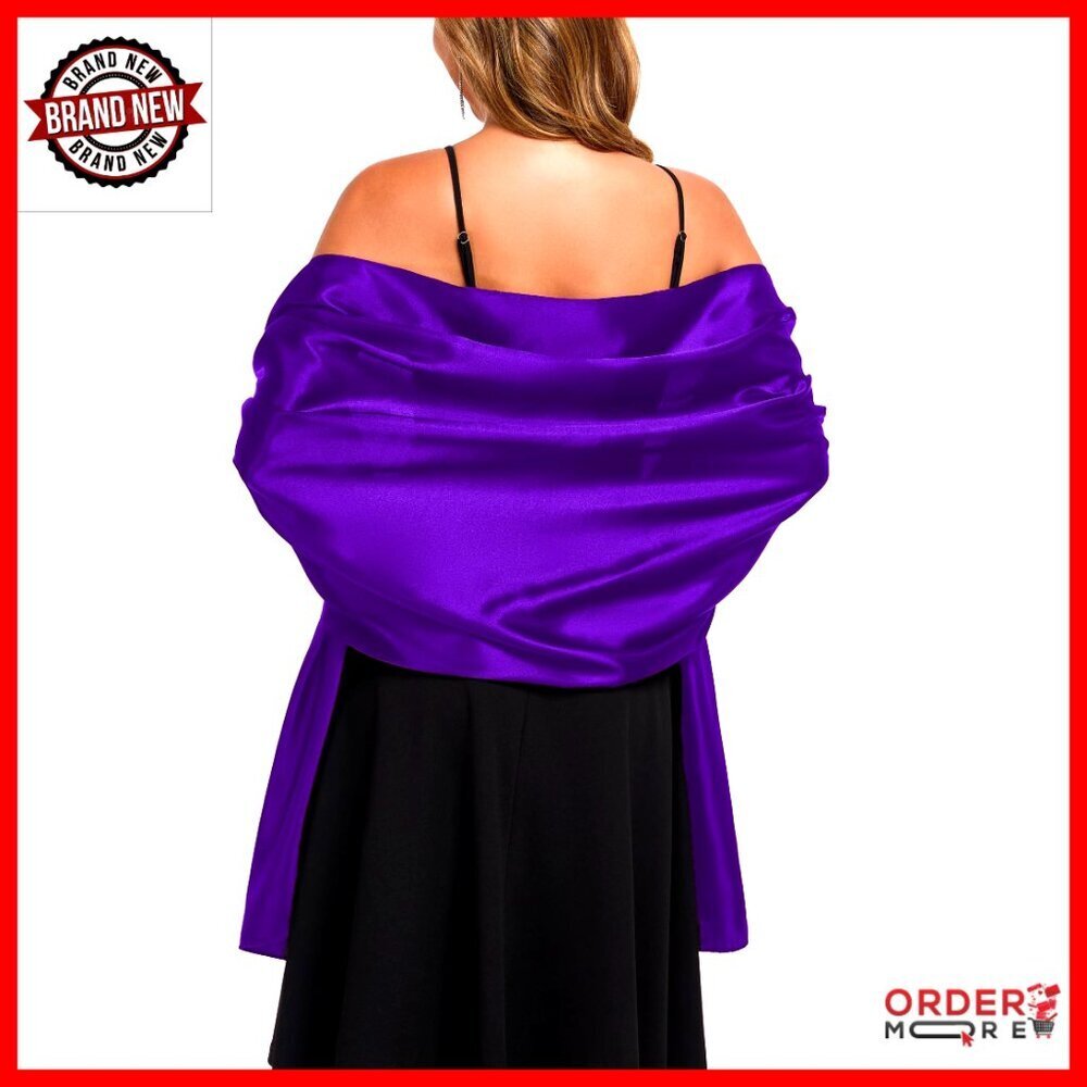 Long Satin Shawl Wrap for Weddings Parties Evening Dresses